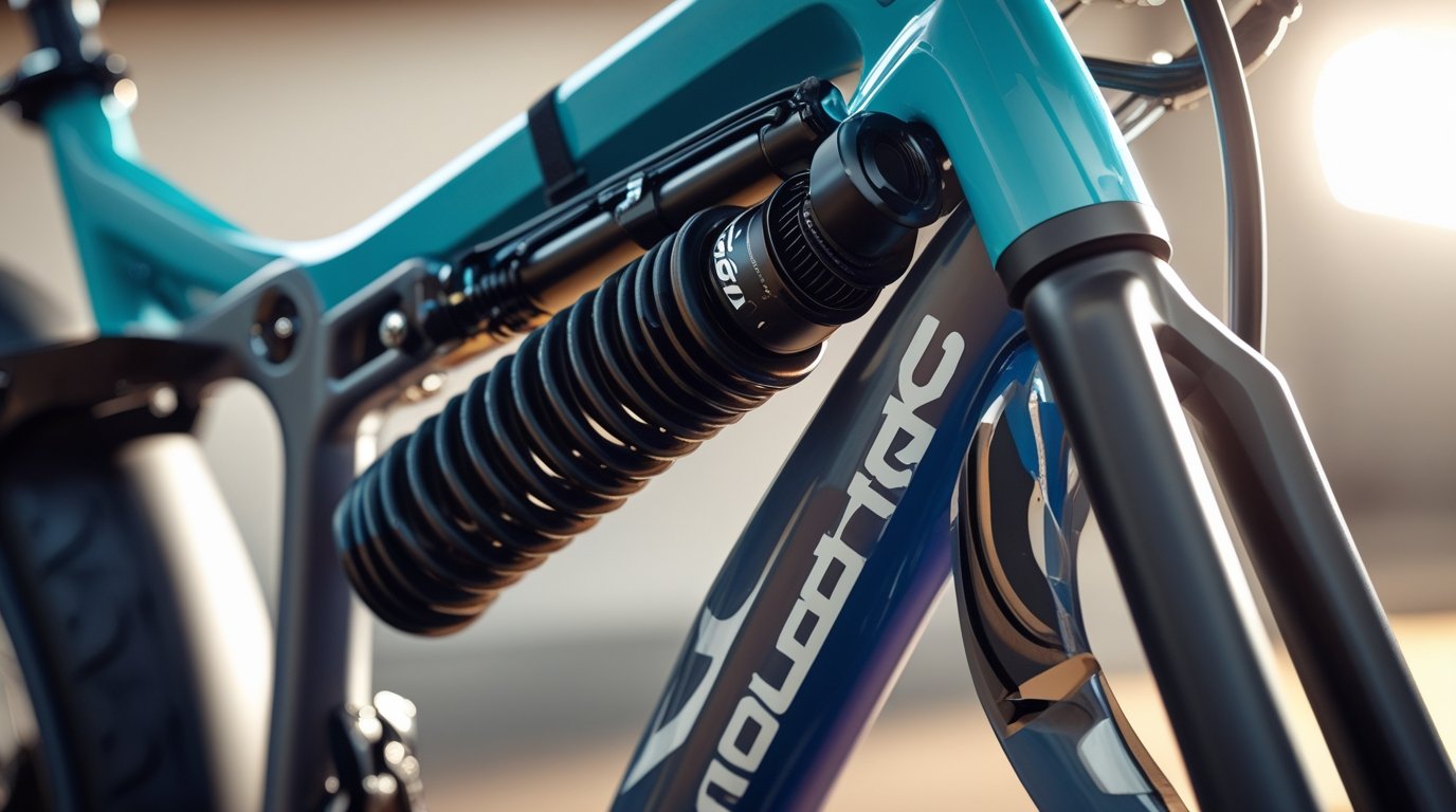 60mm Front Coil Suspension on Velotric Fold 1 Plus