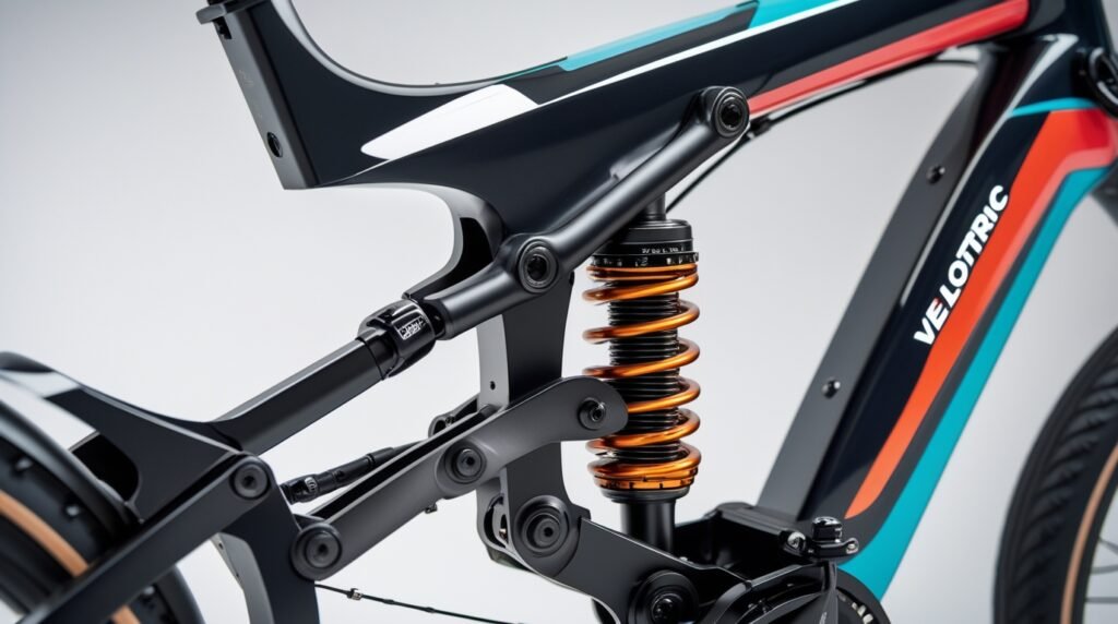 60mm Front Coil Suspension on Velotric Fold 1 Plus