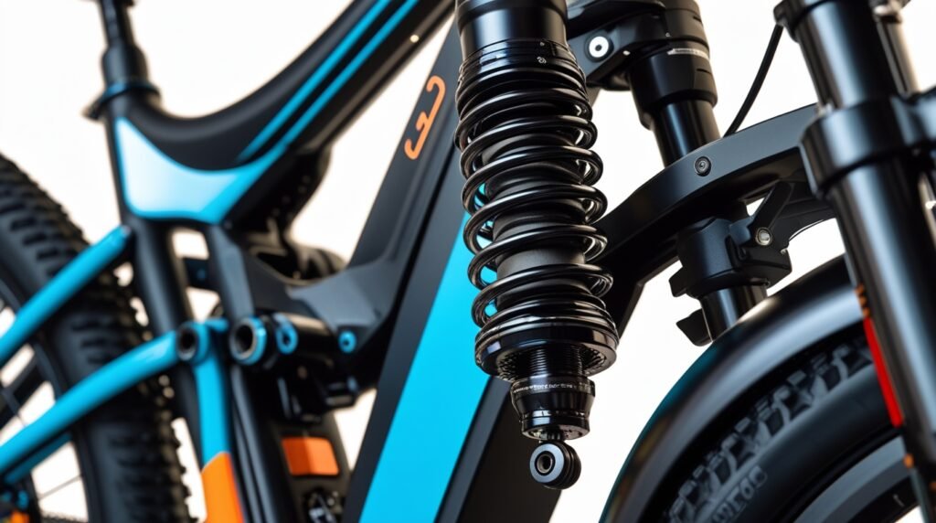 60mm Front Coil Suspension on Velotric Fold 1 Plus