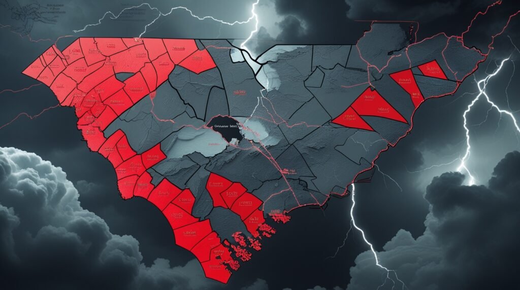 Multiple Severe Thunderstorm Alerts Issued for South Carolina Counties